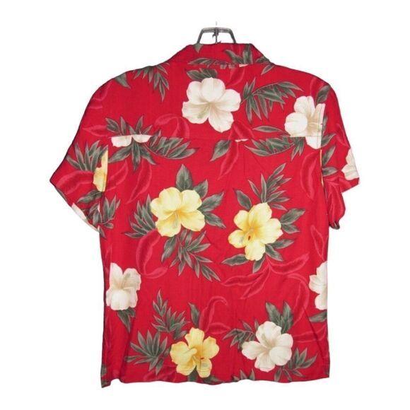 Hawaiian Aloha VTG Sunset Cove Where Dreams Are Made Red Hibiscus Rayon - Picture 3 of 12